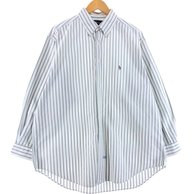 古着 ラルフローレン Ralph Lauren YARMOUTH 長袖 ボタンダウンストライプシャツ メンズXL相当/eaa521578