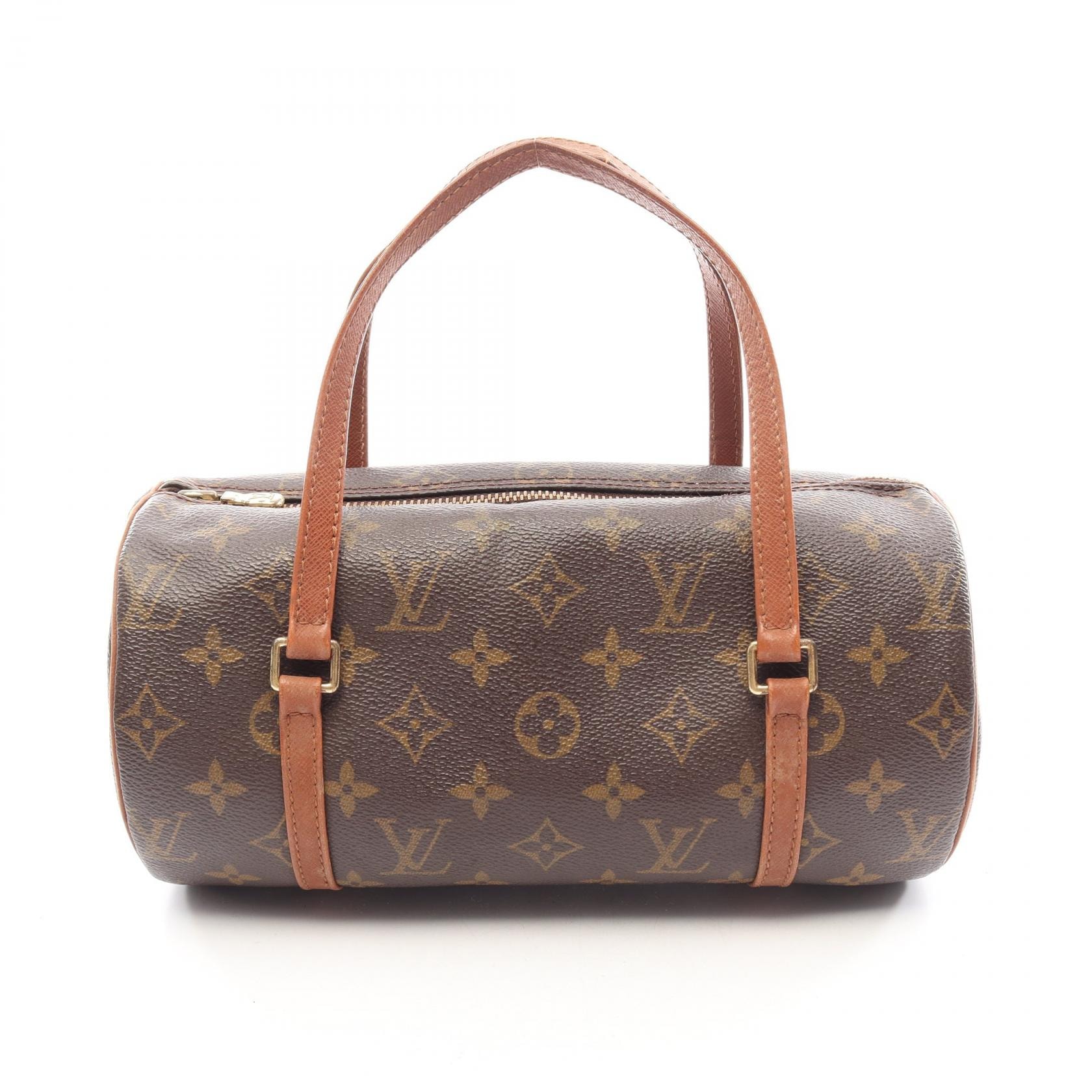 ルイ・ヴィトン LOUIS VUITTON パピヨン26 旧型 ハンドバッグ バッグ PVCコーティングキャンバス レザー モノグラム レディース ブラウン系 M51366 【中古】