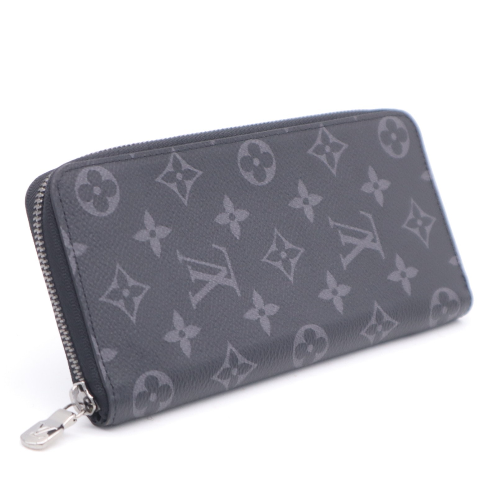 美品 LOUIS VUITTON ルイ・ヴィトン モノグラム エクリプス ジッピーウォレットヴェルティカル M62295 長財布 ブラック グレー コーティングキャンバス レザー メンズ