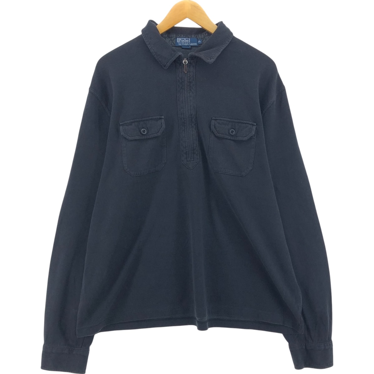 古着 ラルフローレン Ralph Lauren POLO by Ralph Lauren 襟付き ハーフジップ ロングTシャツ ロンT メンズXL相当/eaa559640