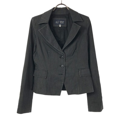 ARMANI JEANS アルマーニジーンズ ストライプ テーラードジャケット 34 グレー系