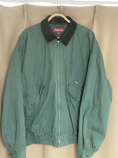 Supreme Leather Collar Utility Jacket "Green"