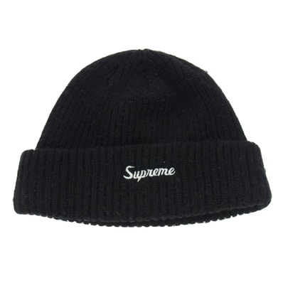 Supreme シュプリーム ニットキャップ 16AW Loose Gauge Beanie ロゴ刺繍 ルーズゲージ ビーニー ニット キャップ ブラック系【中古】