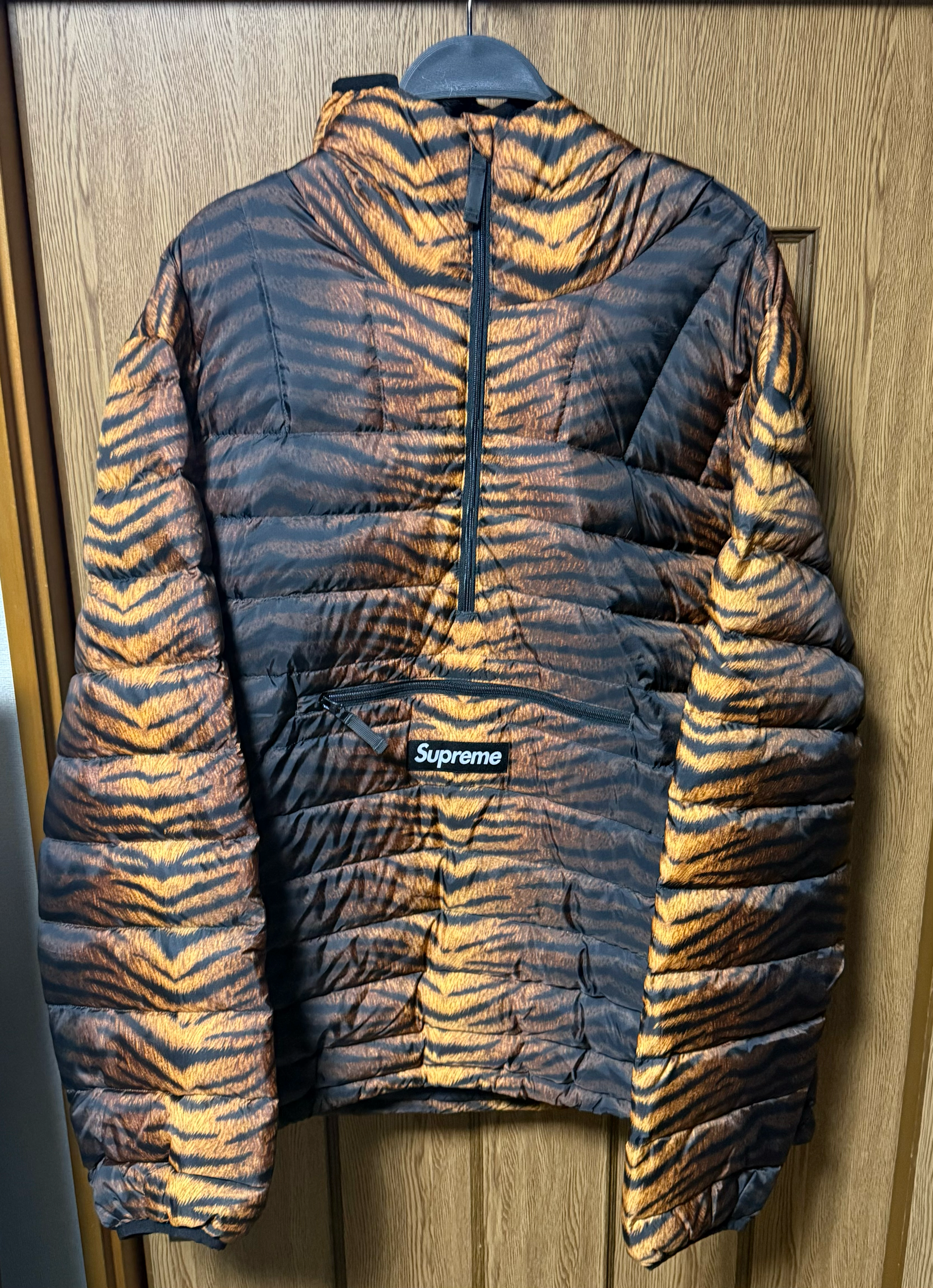 Supreme Micro Down Half Zip Hooded Pullover "Tiger"