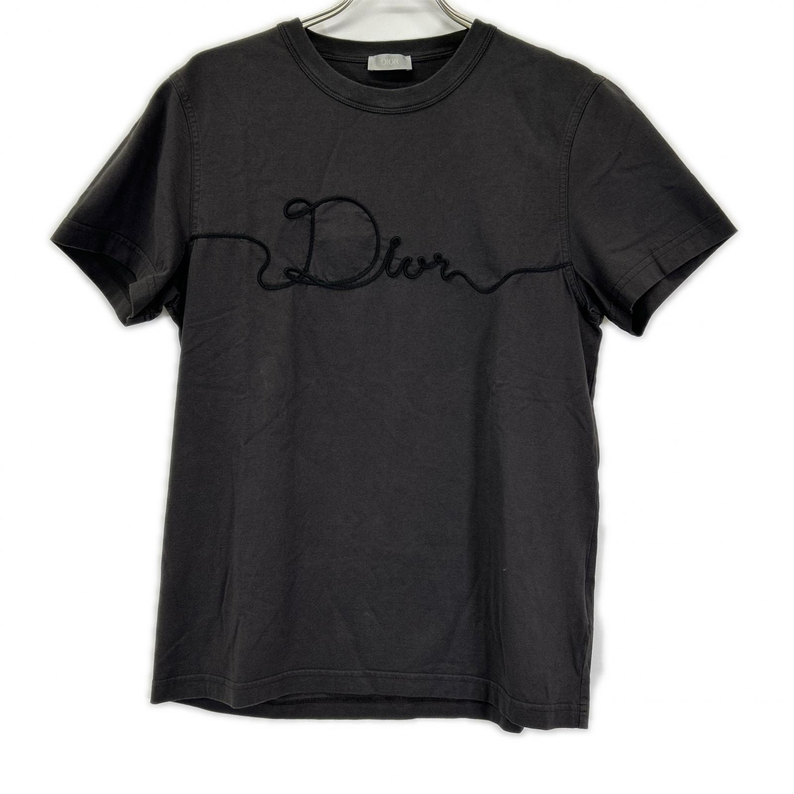 ディオール 613J668A0677 ディオールリボン ブラック クルーネックTシャツ L