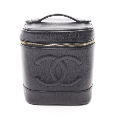 シャネル CHANEL ココマーク ハンドバッグ バッグ レザー カーフ(牛革) レディース ブラック系 A01998 【中古】