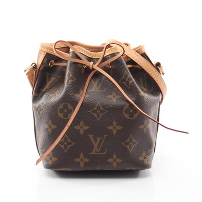 ルイ・ヴィトン LOUIS VUITTON ナノ ノエ ショルダーバッグ バッグ PVCコーティングキャンバス レザー モノグラム レディース ブラウン系 M41346 【中古】