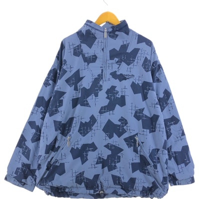 古着 ビッグサイズ 90年代 リーボック Reebok 総柄 ハーフジップ ウォームアッププルオーバー メンズXXXL相当 ヴィンテージ/eaa514194