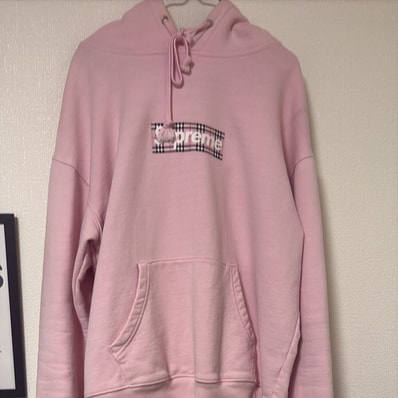 Supreme / Burberry Box Logo Hooded Sweatshirt "Pink"