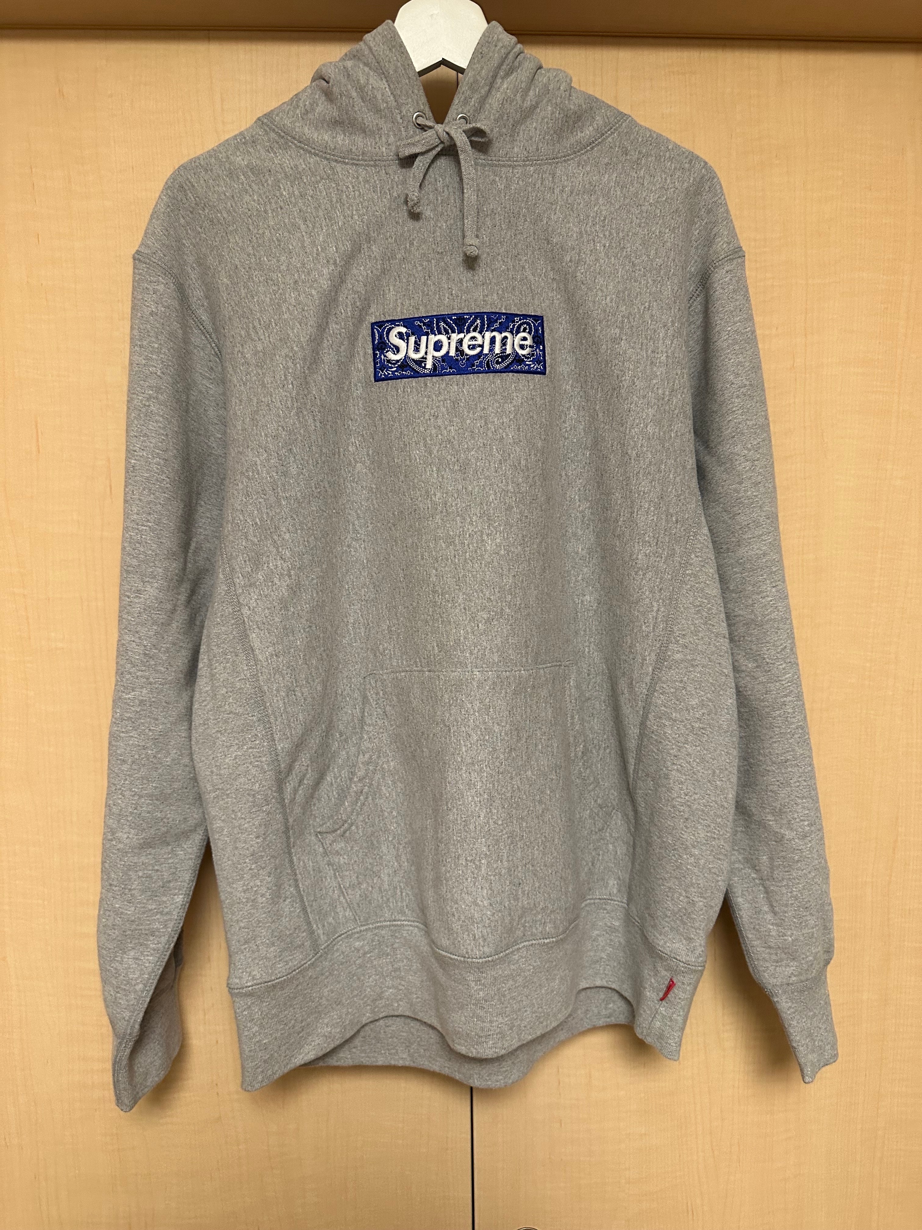 Supreme Bandana Box Logo Hooded Sweatshirt "Grey"
