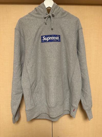 Supreme Bandana Box Logo Hooded Sweatshirt "Grey"
