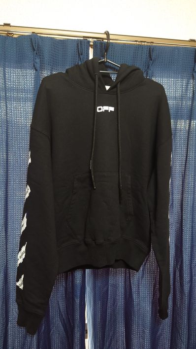OFF-WHITE Airport Tape Arrows Diag Over Hoodie "Black"