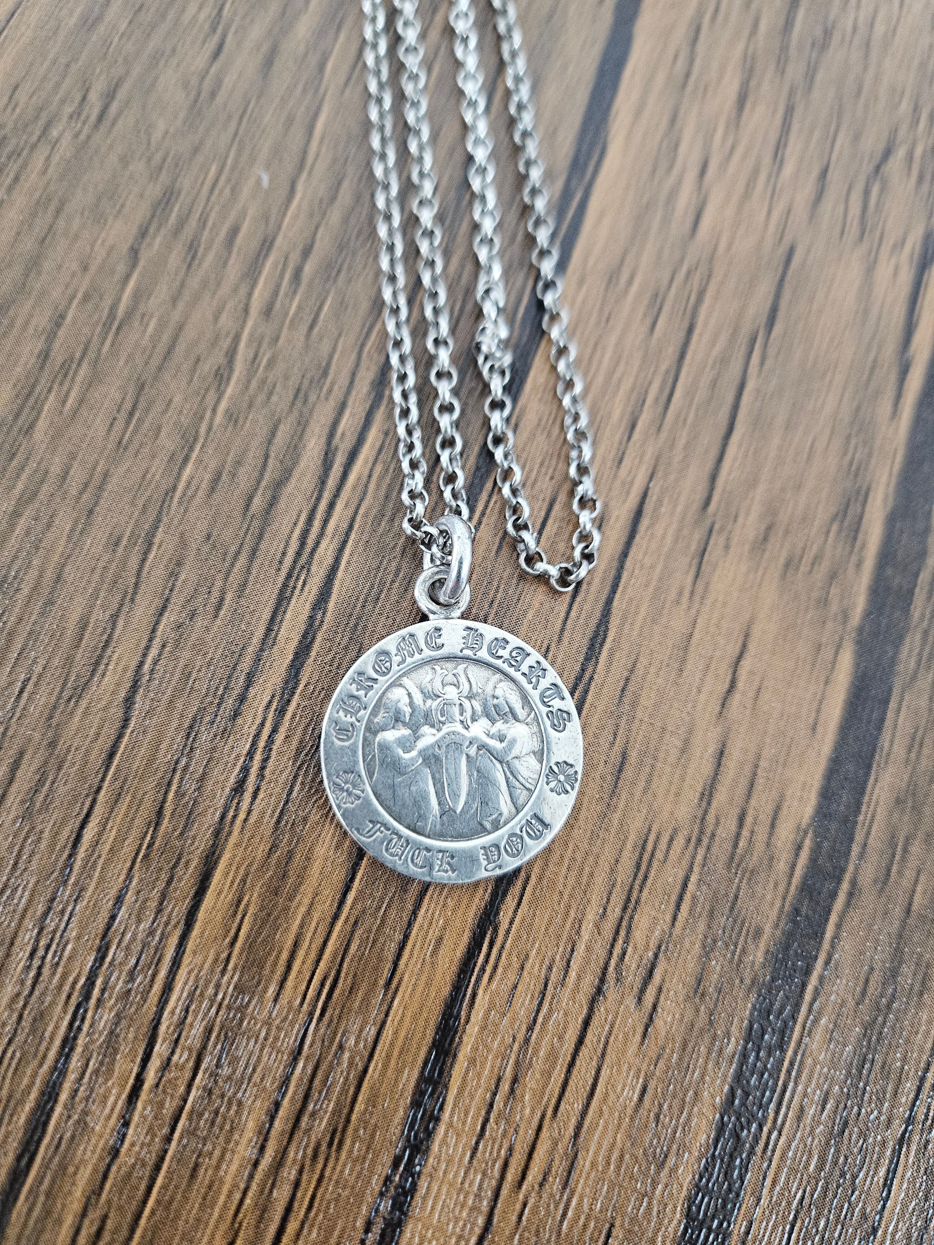 Chrome Hearts Angel Medal Charm Fuck You "Silver"