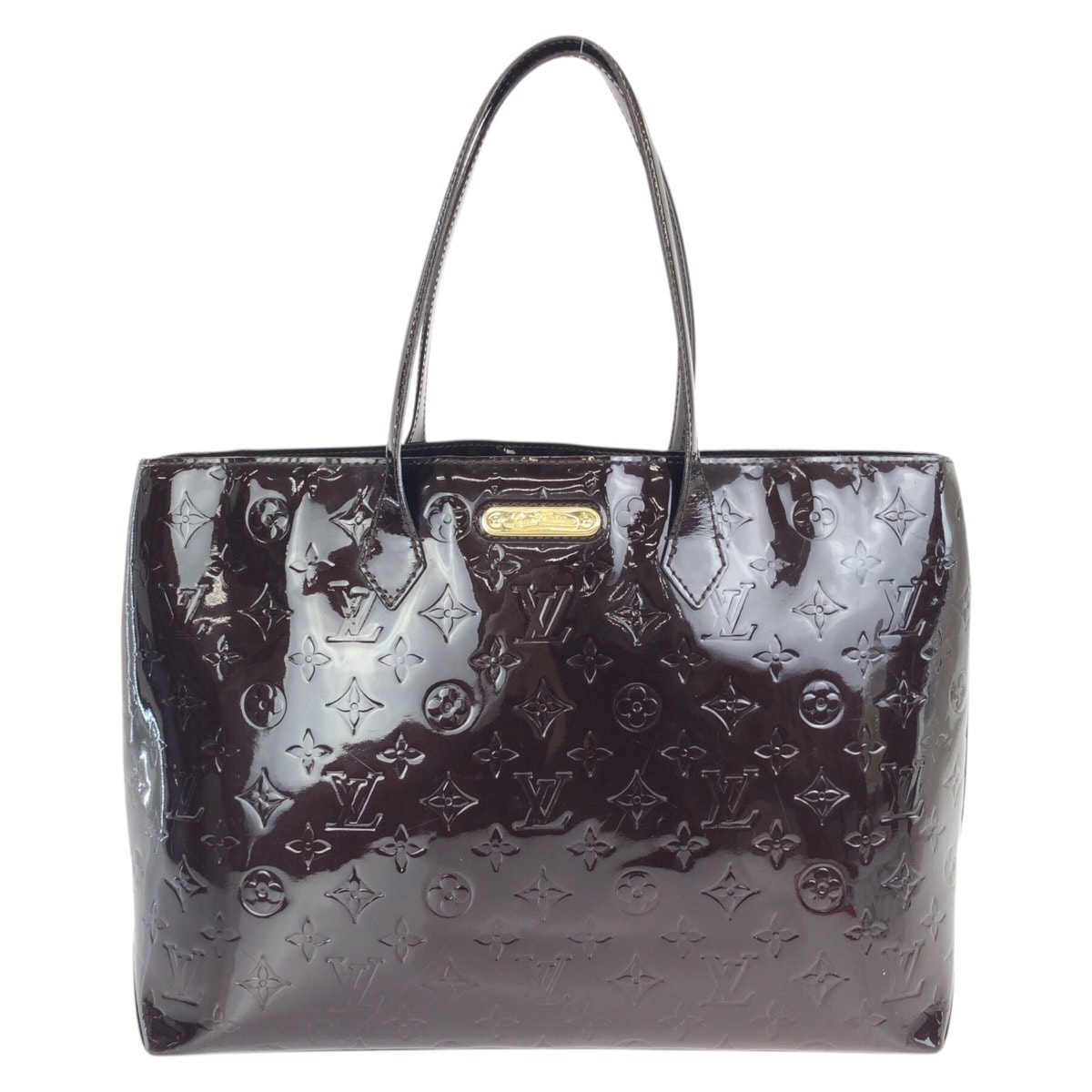 LOUIS VUITTON ルイヴィトン モノグラム ヴェルニ ウィルシャーMM アマラント パープル ゴールド金具 パテントレザー トートバッグ 602599 【中古】