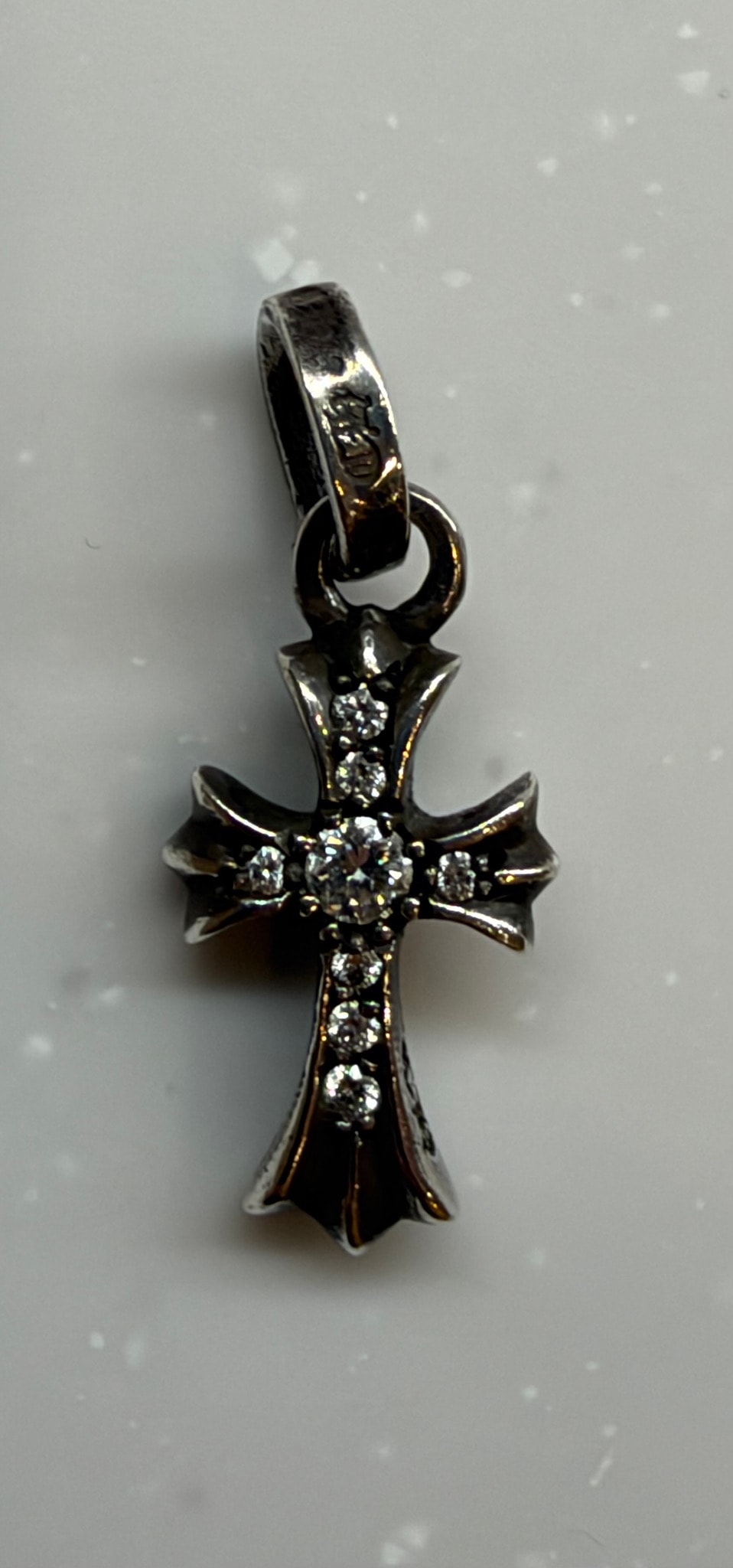 Chrome Hearts Cross Baby Fat Charm Pave Diamond "Silver"