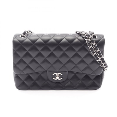 シャネル CHANEL デカマトラッセ30 クラシック ラージ Wフラップ ショルダーバッグ バッグ ラムスキン(羊革) レディース ブラック系 A58600 【中古】