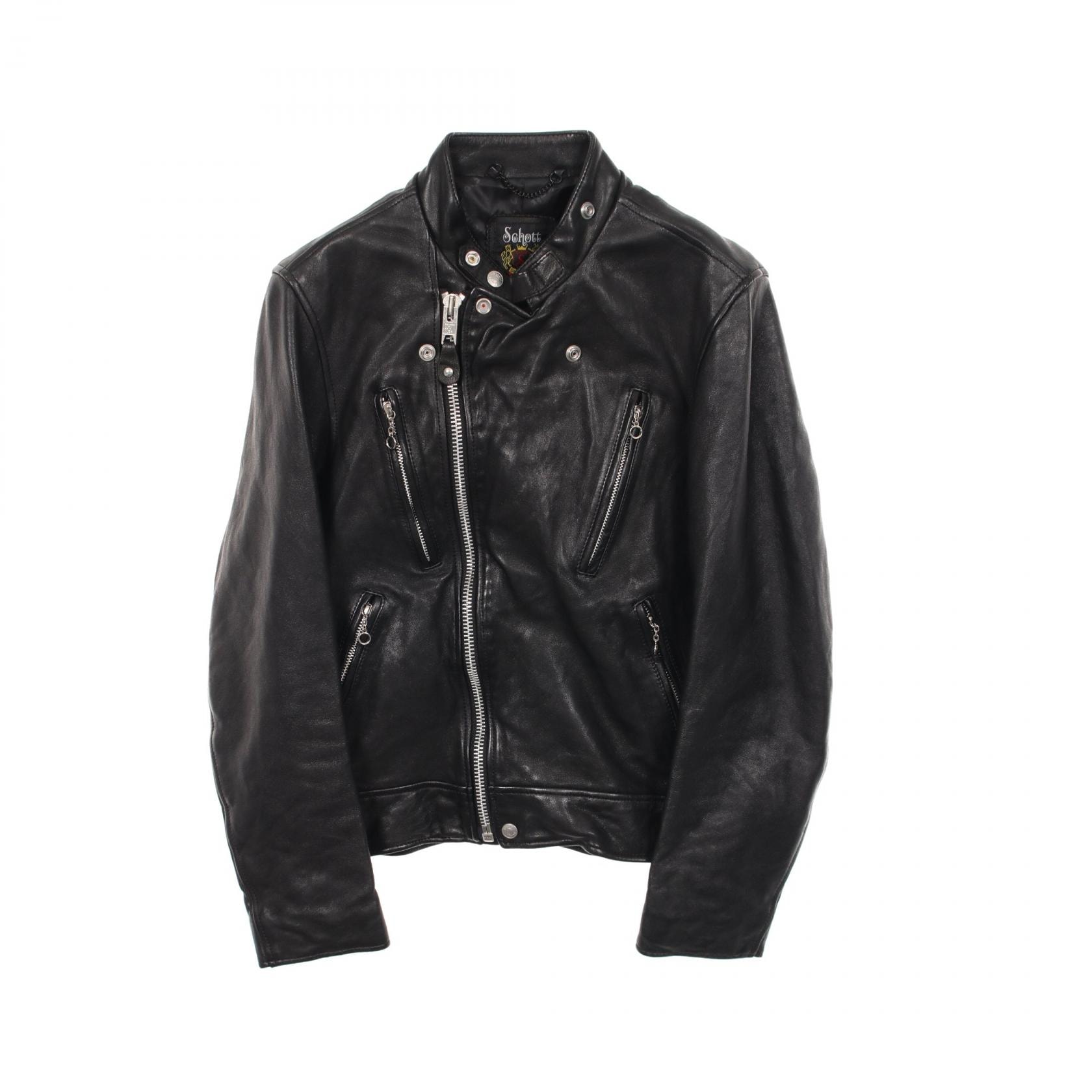 ショット schott 革ジャン 衣料品 アウター レザー メンズ ブラック系 【中古】