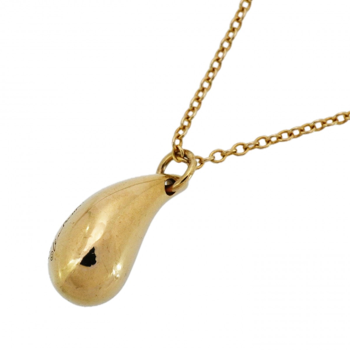 ★最終価格【6jcb0300】ティファニー ネックレス ティアドロップ K18YG イエローゴールド【中古】レディース