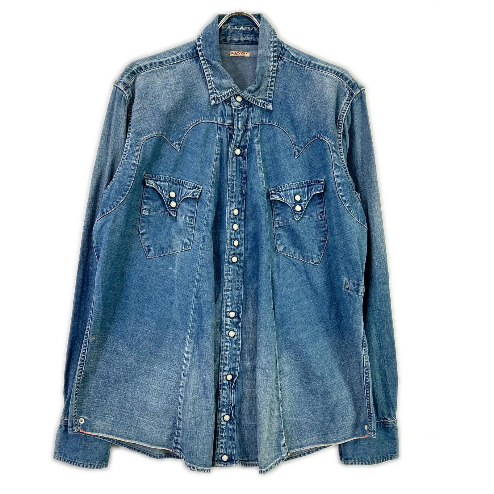 キャピタル ブルー ウエスタン デニムシャツ XL