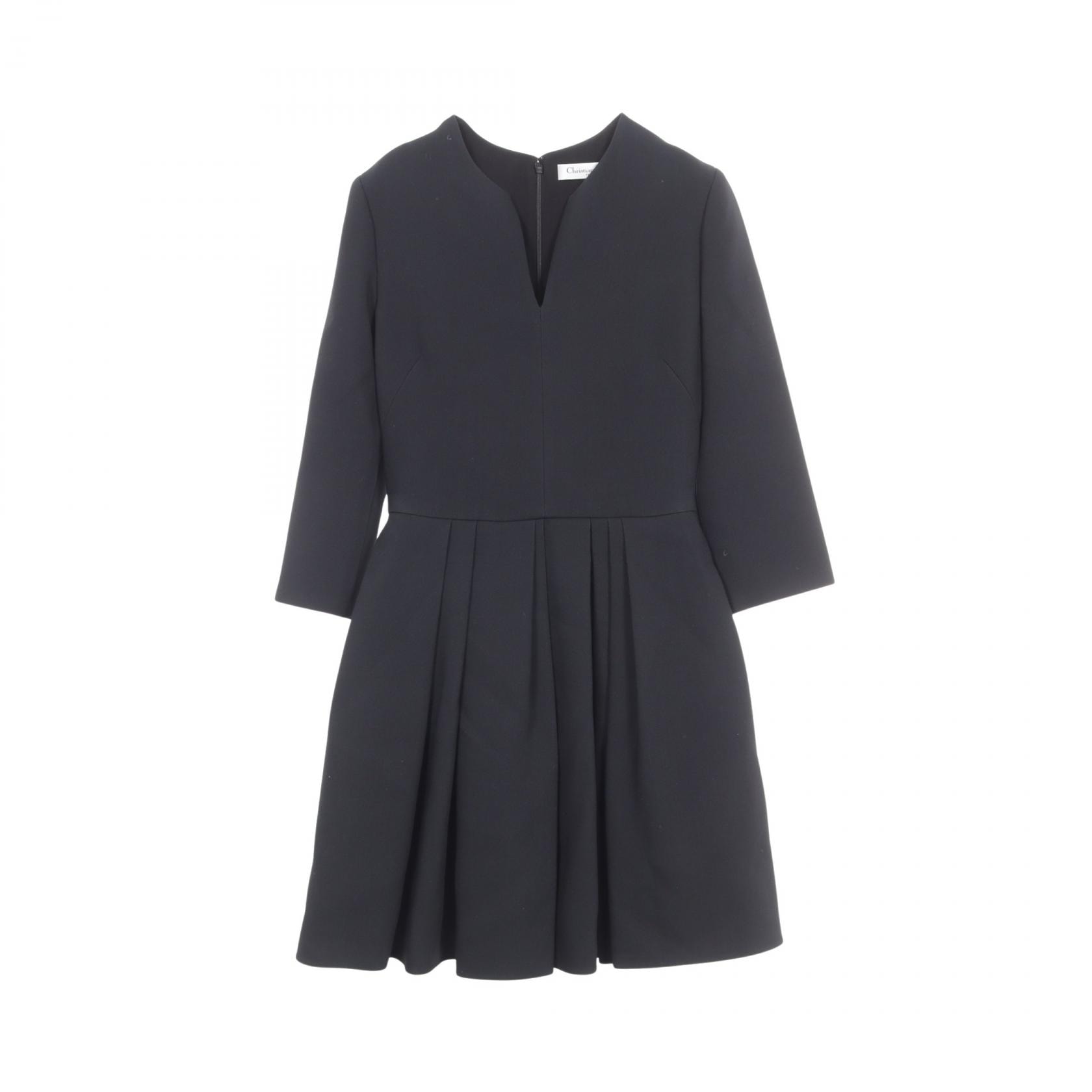 ディオール Dior 七分袖 ワンピース 衣料品 トップス ウール シルク レディース ブラック系 011D02A1166 【中古】