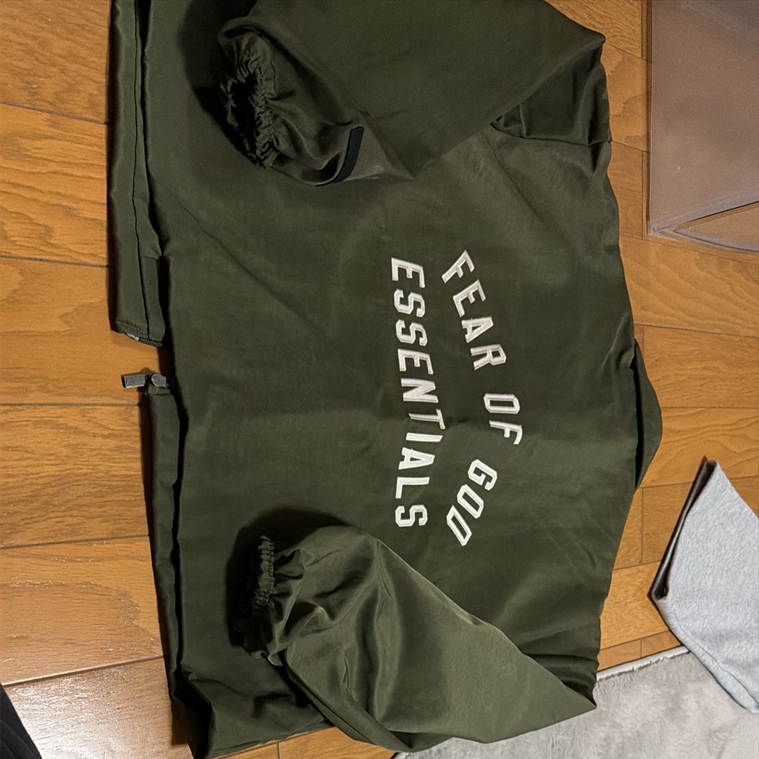 FEAR OF GOD ESSENTIALS Textured Nylon Trucker Jacket "Military"