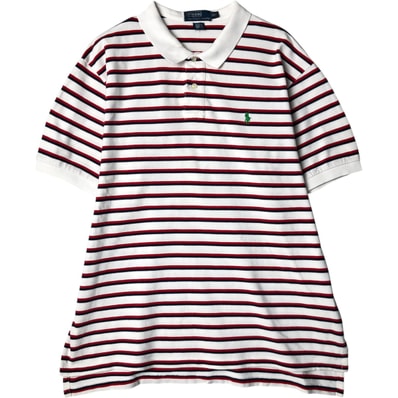 古着 ラルフローレン Ralph Lauren POLO by Ralph Lauren 半袖 ボーダー ポロシャツ メンズXL相当/eaa580577