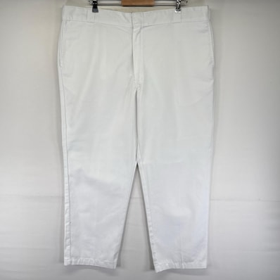古着 ディッキーズ Dickies パンツ ワークパンツ 874 ストレート ジッパーフライ チノパン スラックス W44 L30 ホワイト系 メンズ