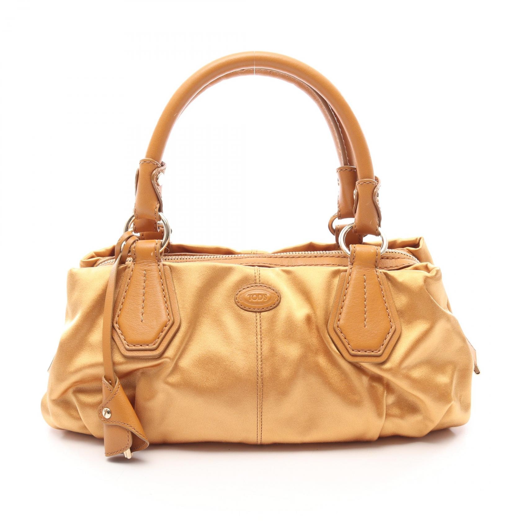 トッズ TOD'S ハンドバッグ バッグ ファブリック レザー レディース ブラウン系 【中古】