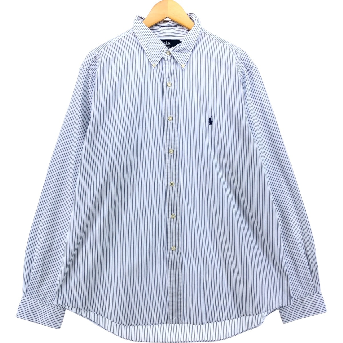 古着 ラルフローレン Ralph Lauren CUSTOM FIT 長袖 ボタンダウンストライプシャツ メンズXL相当/eaa540749