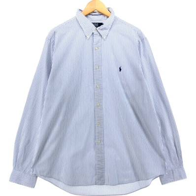 古着 ラルフローレン Ralph Lauren CUSTOM FIT 長袖 ボタンダウンストライプシャツ メンズXL相当/eaa540749