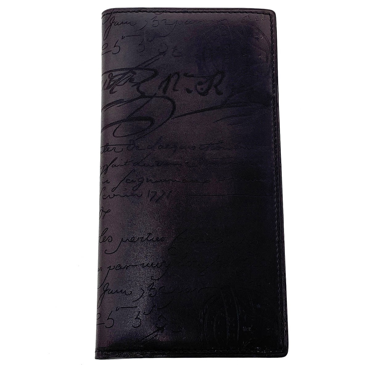 Berluti ベルルッティ カリグラフィ 二つ折り長財布 長財布 レザー ブラック メンズ【中古】
