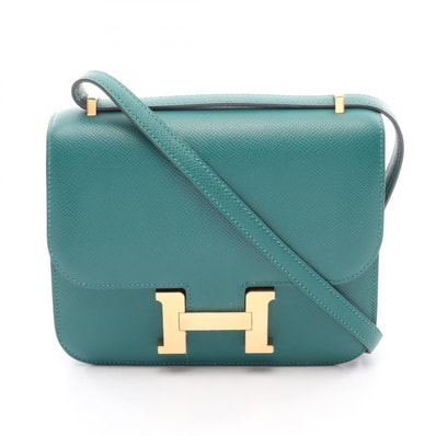 エルメス HERMES コンスタンス3 ミニ ショルダーバッグ バッグ レザー ヴォーエプソン ヴォーエプソン ヴェールヴェルティゴ D刻印(2019年製造) レディース グリーン系 【中古】