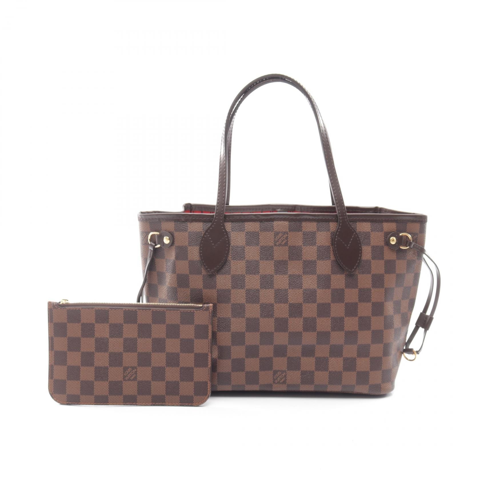 ルイ・ヴィトン LOUIS VUITTON ネヴァーフルPM ダミエエベヌ トートバッグ バッグ PVCコーティングキャンバス レザー レディース ブラウン系 N41359 【中古】