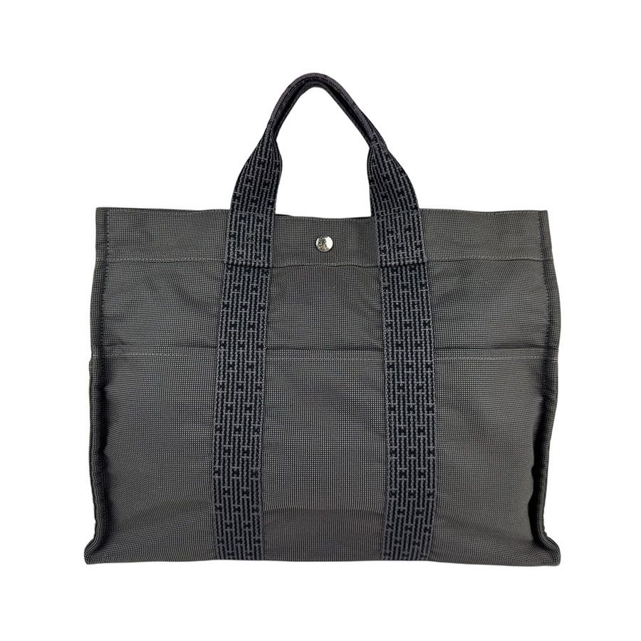 エルメス HERMES ハンドバッグ エールラインMM ナイロンキャンバス グレー ユニセックス【中古】 z5628