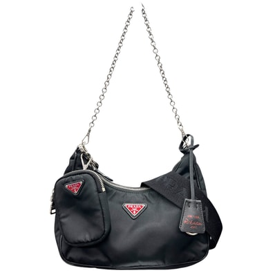 PRADA 希少カラー 極美品 プラダ Re-Edition 2005 リエディション RE-NYLON リナイロン レッドトライアングル 2way ショルダーバッグ 1BH204 ICチップ搭載 三角プレート ロゴプレート Aランク 鑑定済 中古