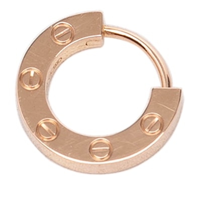 カルティエ ラブ フープピアス 片側のみ K18PG ピンクゴールド Au750 レディース CARTIER 【中古】
