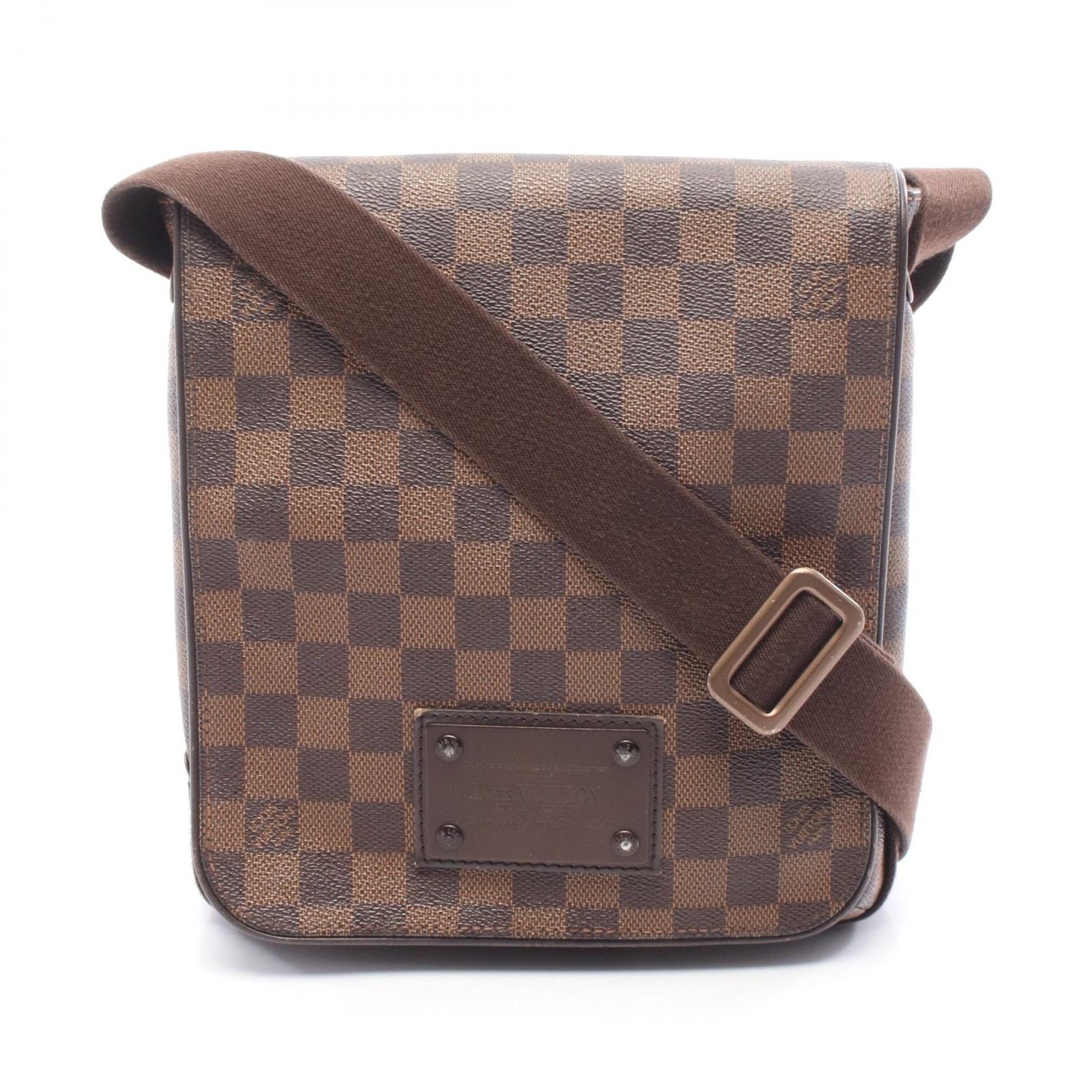 ルイ・ヴィトン LOUIS VUITTON ブルックリンPM ショルダーバッグ バッグ PVCコーティングキャンバス レザー ダミエ エベヌ メンズ レディース ブラウン系 N51210 【中古】