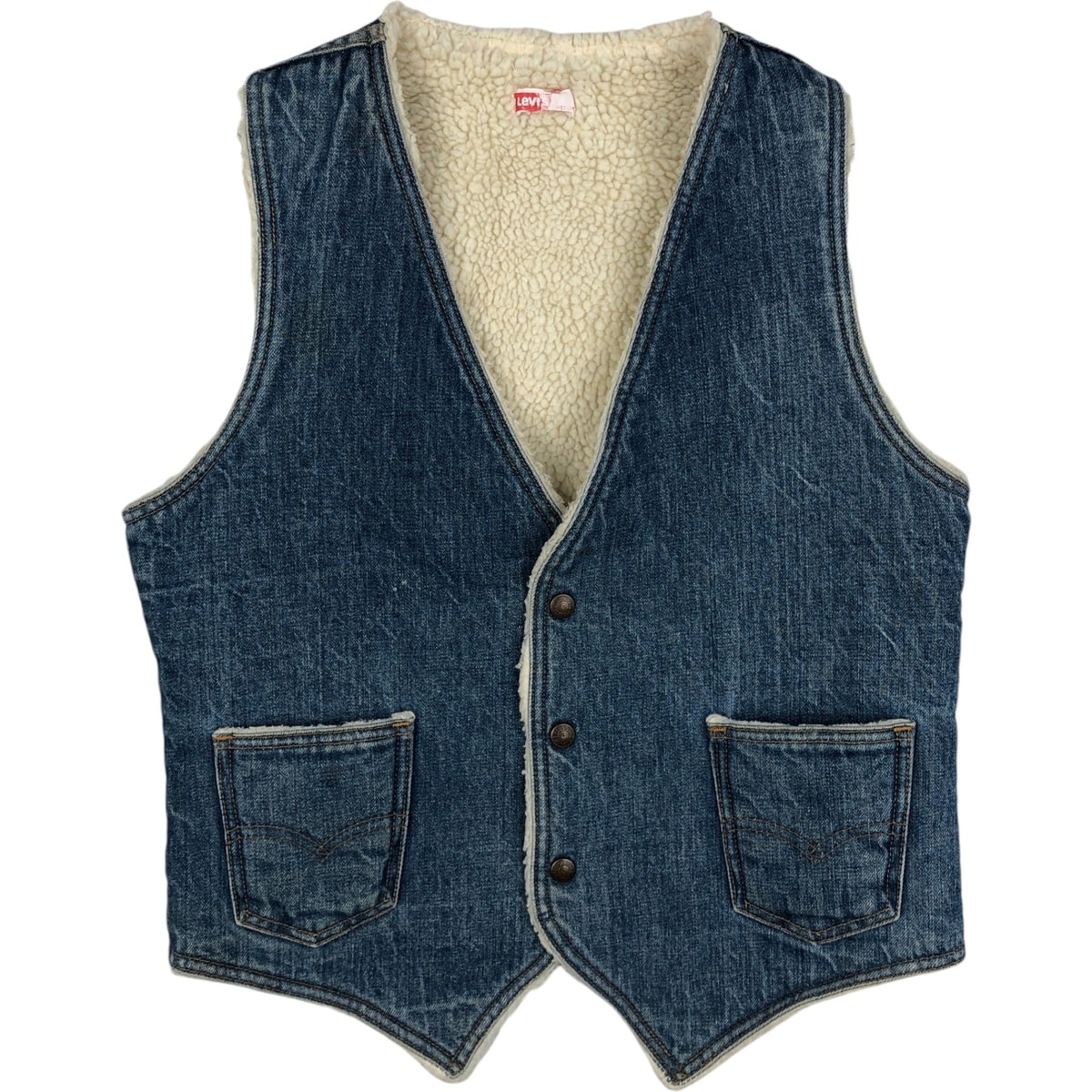 古着 70~80年代 リーバイス Levi's デニムボアベスト USA製 メンズM相当 ヴィンテージ/rab181140