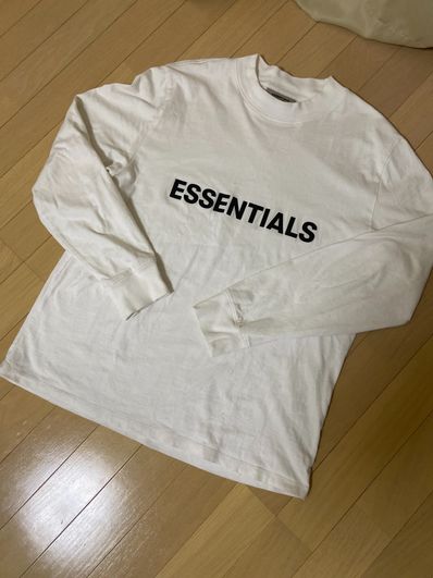FEAR OF GOD ESSENTIALS 3D Silicon Applique Boxy Long Sleeve T-Shirt "White"