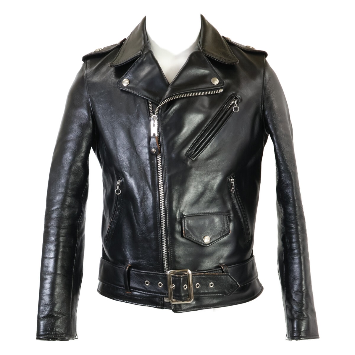 ショット 7822950022 613SJH 直営店限定 SPECIAL HORSEHIDE ONESTAR ホースハイド 茶芯  ダブルライダースジャケット 36