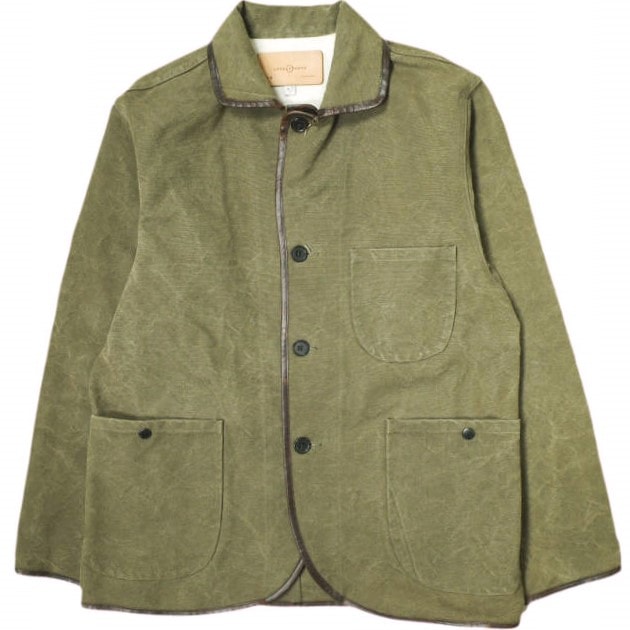 ARTS&CRAFTS x KENNETH FIELD x BEAMS PLUS アーツアンドクラフツ ケネスフィールド ビームスプラス 20AW 別注 Outfitters Jacket エイジングキャンバス レザーパイピングジャケット M OLIVE
