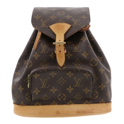 LOUIS VUITTON ルイ・ヴィトン モンスリ MM リュック・デイパック M51136 モノグラム ブラウン レディース【中古】