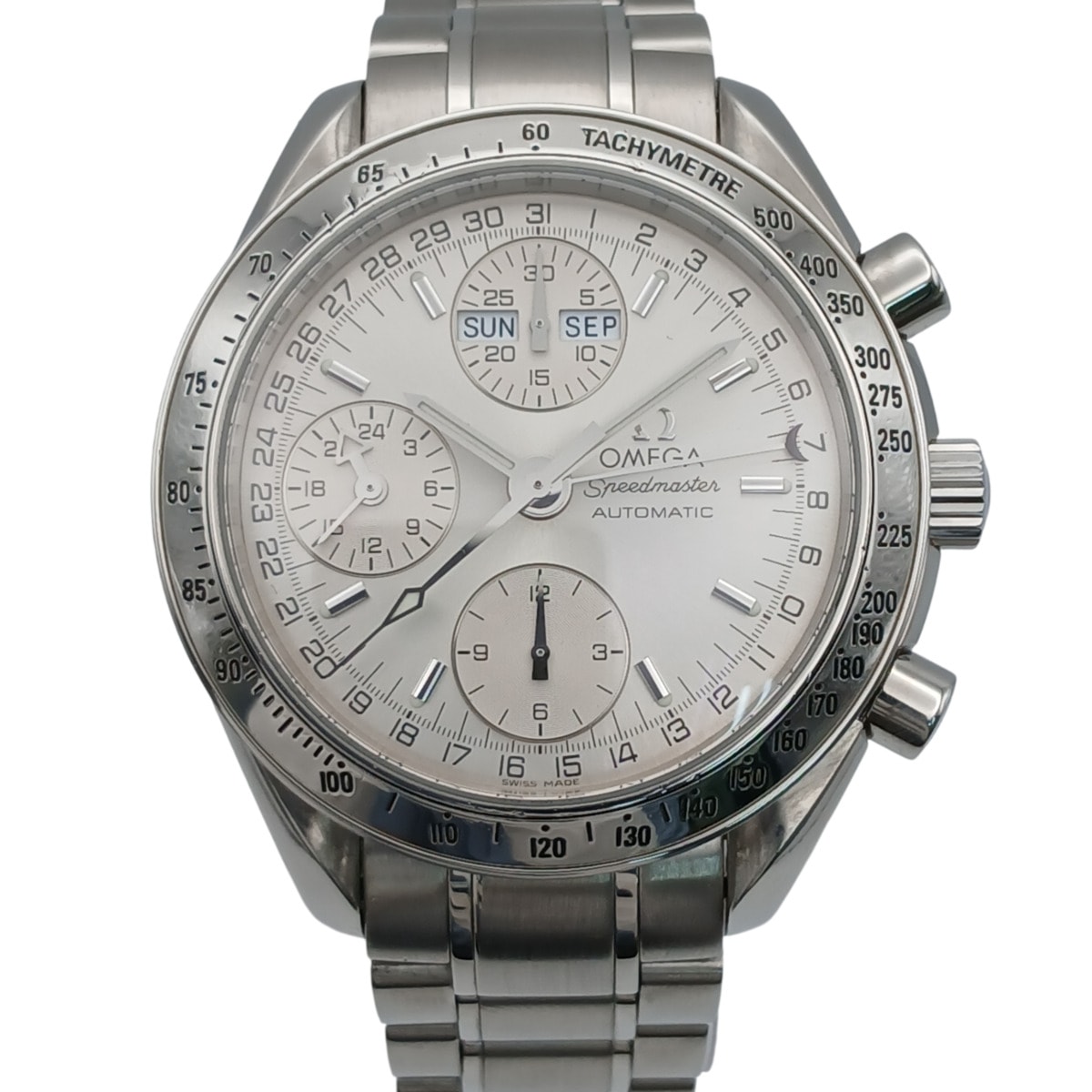 【値下げ】OMEGA オメガ スピードマスター デイト 腕時計 3523.30 ステンレススチール シルバー メンズ【中古】