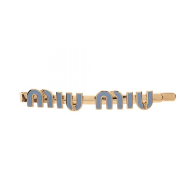 ミュウ ミュウ Miu Miu ロゴ 衣料品 GP(ゴールドメッキ) レディース ゴールド系 / ブルー系 5IF146F0076 【新品】