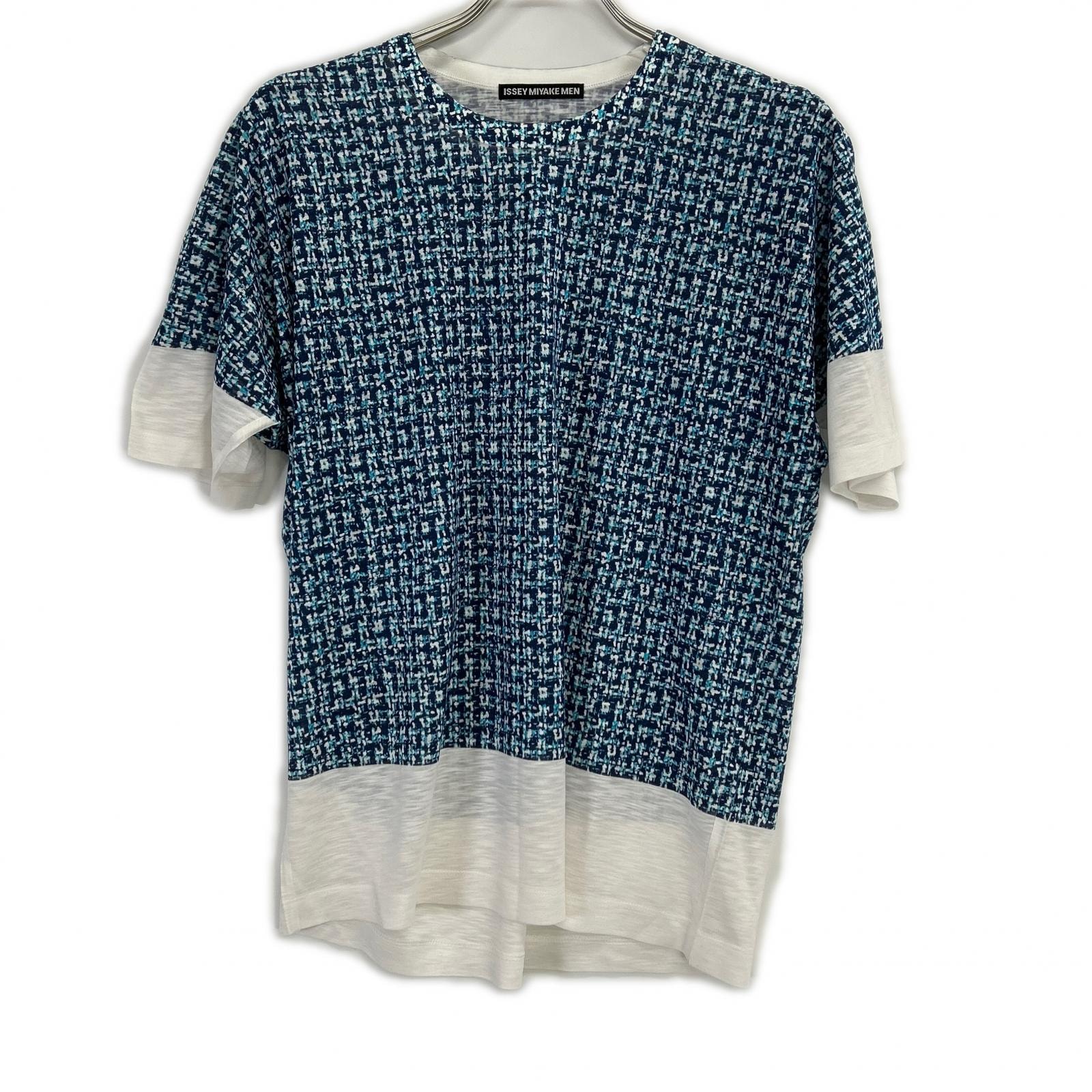 イッセイミヤケメン ME31JK183 13SS ライトブルー 総柄Tシャツ 2