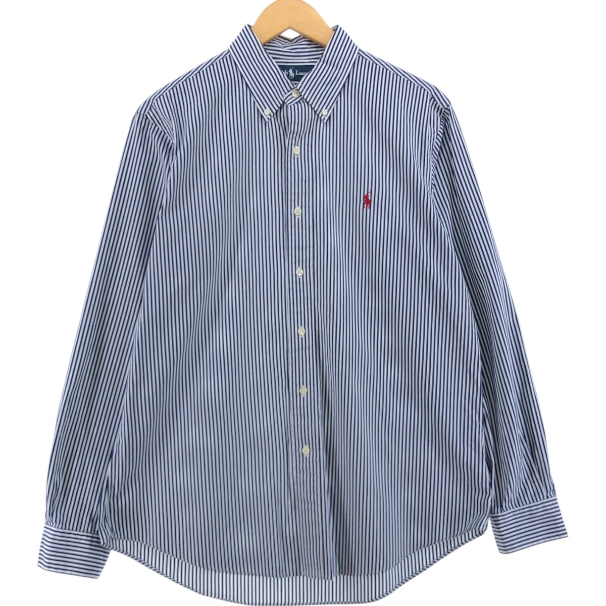 古着 ラルフローレン Ralph Lauren CUSTOM FIT 長袖 ボタンダウンストライプシャツ メンズL相当/eaa521565