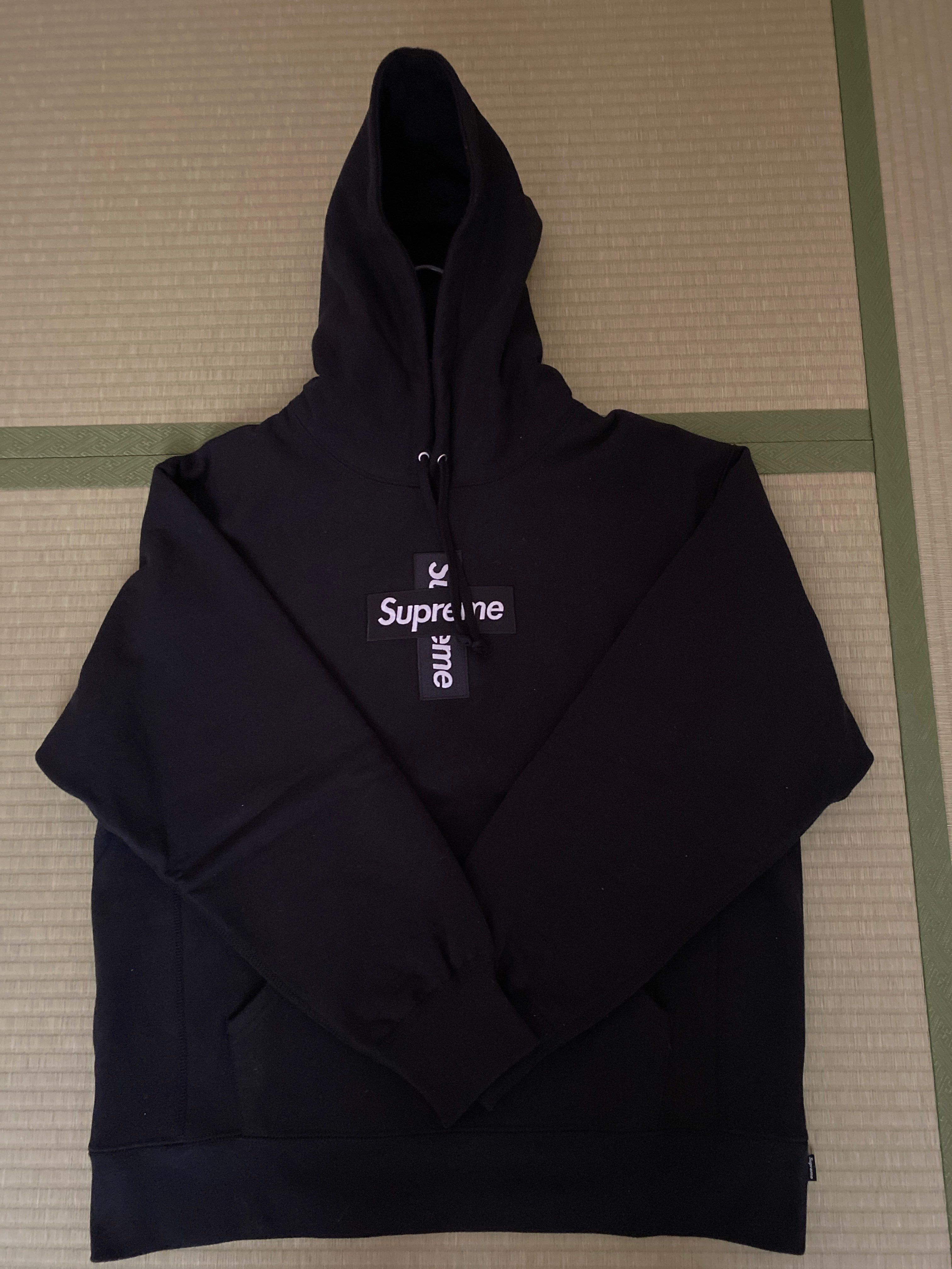 Supreme Cross Box Logo Hooded Sweatshirt "Black"