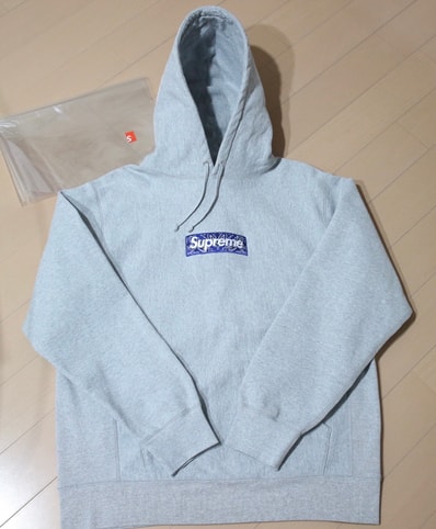 Supreme Bandana Box Logo Hooded Sweatshirt "Grey"