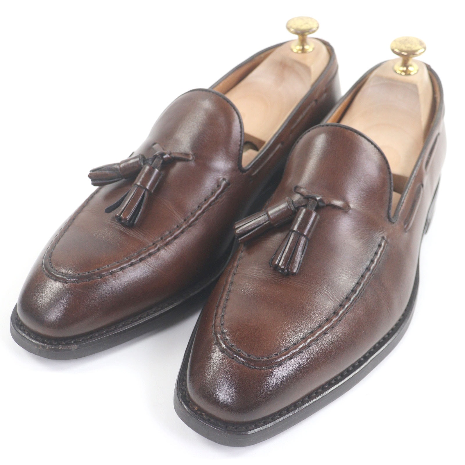 美品 バーウィック ローファー 5127 VELEBK ブラウン メンズ 6.5