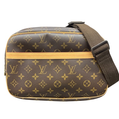 LOUIS VUITTON 美品 ルイヴィトン リポーターPM モノグラム ショルダーバッグ M45254 PVC レザー SR4097 ブラウン ゴールド クロスボディ ポシェット LV ヴィトン ABランク 中古 鑑定済 ヴィトンバッグ